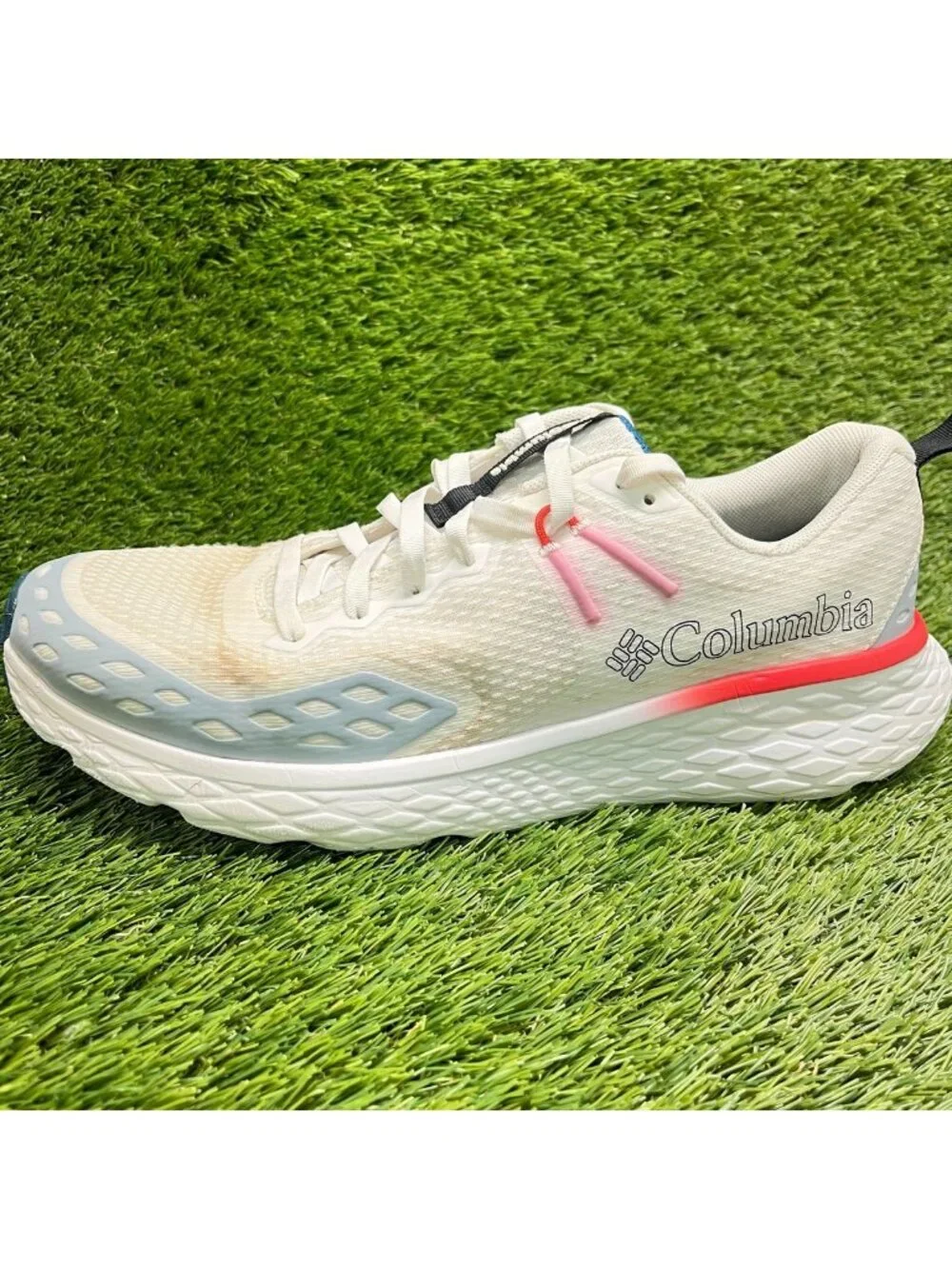 Columbia Konos TRS Mens Size 10.5 White Red Gray Athletic Running Shoes Sneakers